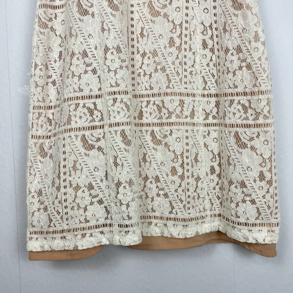 Endless Rose | White Lace Neutral Layering Open Tie Back Flutter Sleeve Dress - Picture 5 of 7